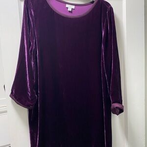 J. Jill Aubergine Velvet Top tunic